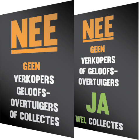 Geen verkoop aan de deur stickers