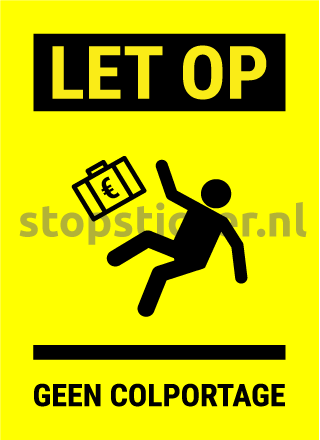 Let op! Geen colportage sticker geel