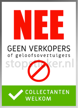 Geen Verkopers Of | StopSticker.nl