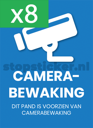 Camerabewaking sticker x8