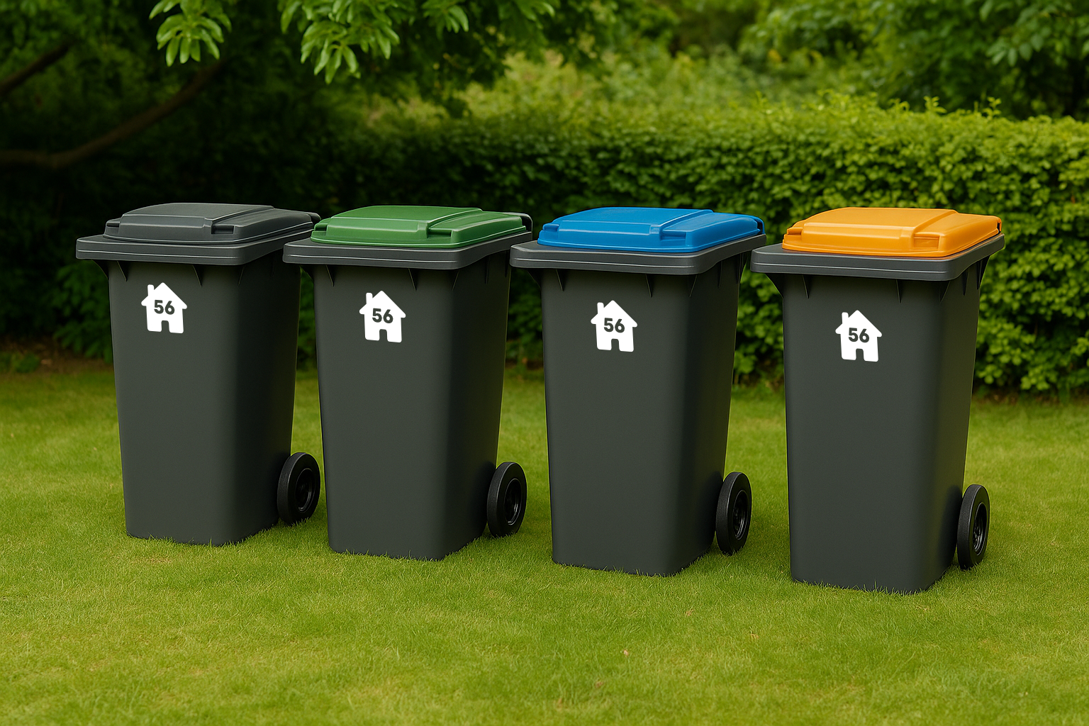 Containersticker eigen huisnummer (4 stuks) weergave 3
