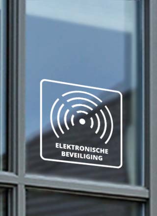 Elektronische beveiliging raamsticker