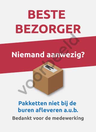 Pakketten niet bij de buren afleveren sticker